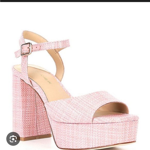 ANTONIO MELANI Shoes - ANTONIO MELANI Light Pink Raffia Platform Sandals